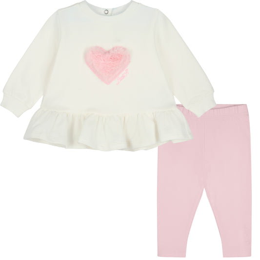 Little A Demi Pink Fur Heart Leg Set