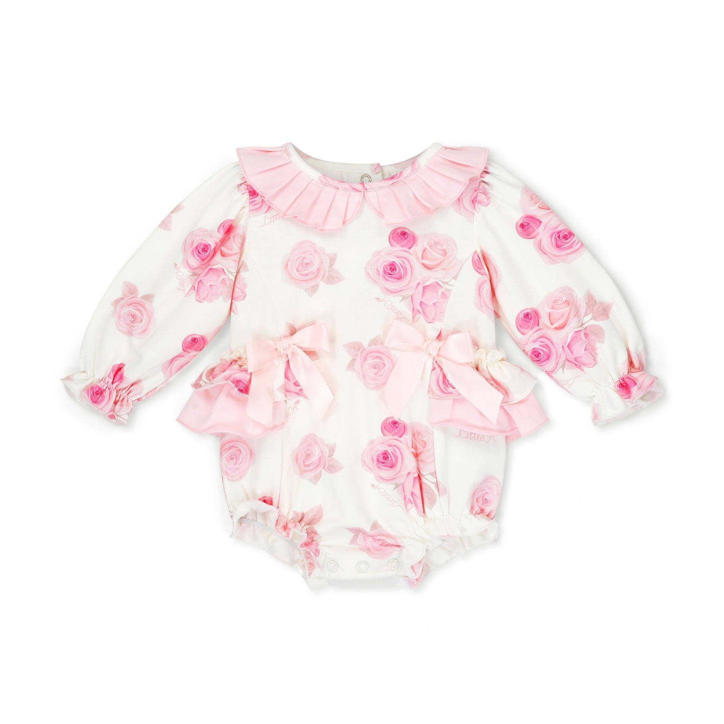 Little A Della Pink Rose Print Romper