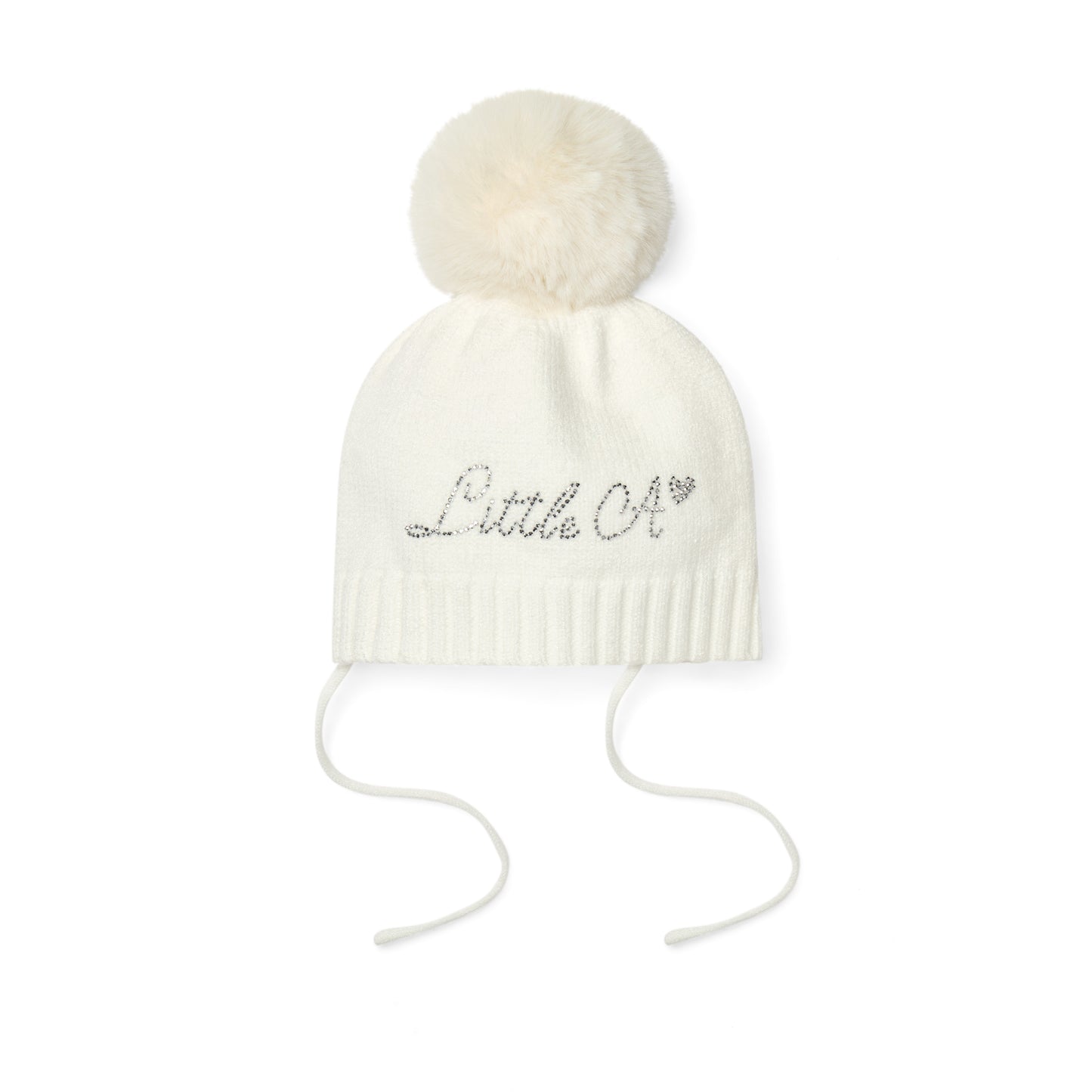 Little A Diamond White Pom Hat