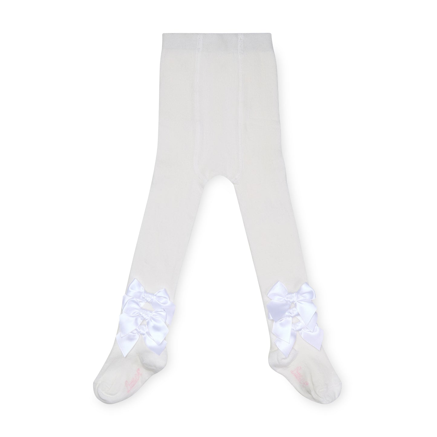 Little A Divine White Satin Bow Tights
