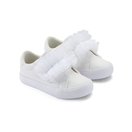 Little A Tully White Tulle Trainers