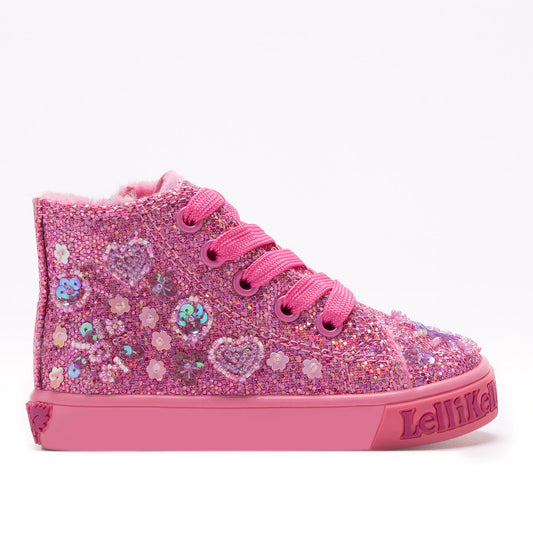 Lelli Kelly Dafne Pink Embellished Hi Tops