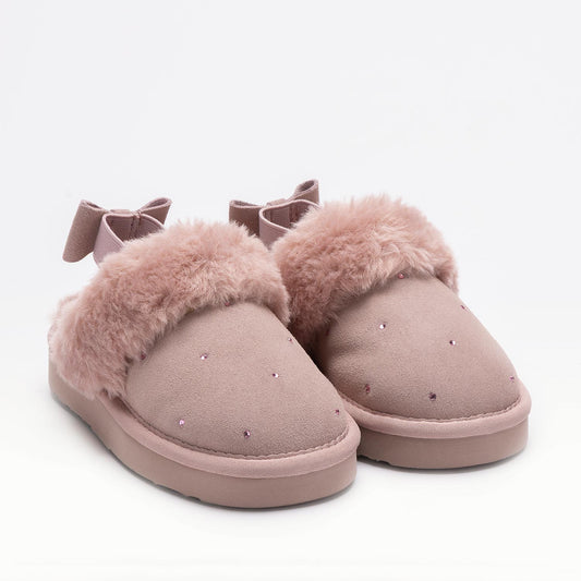 Lelli Kelly Sandra Pink Suede Diamante Slippers