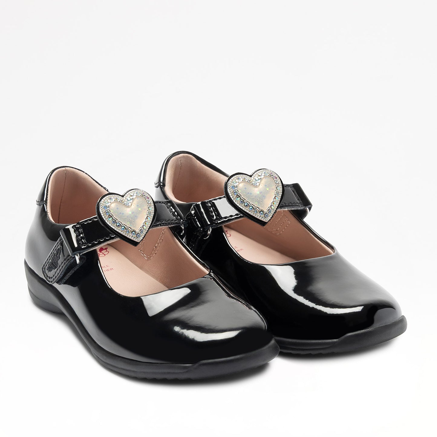 Lelli Kelly Sabrina Heart Black Patent School Shoes 8469