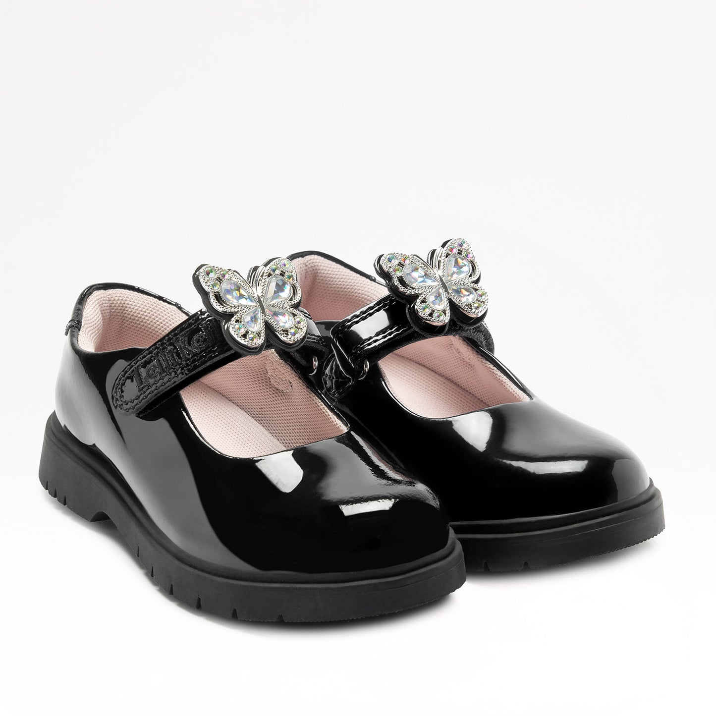 Lelli Kelly Selena Butterfly Black Patent School Shoes 8964