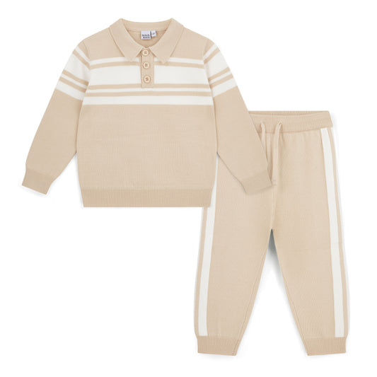 Mitch & Son Travis Beige Knit Tracksuit