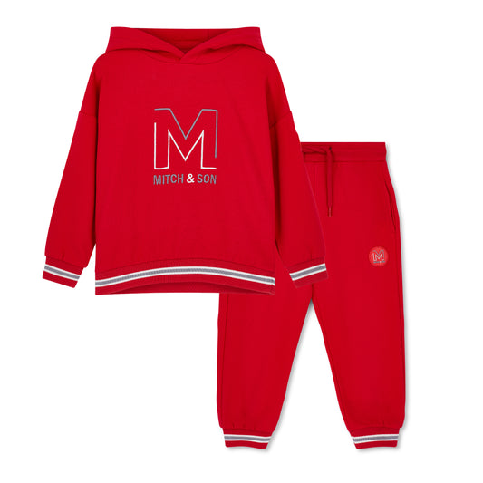 Mitch & Son Tate Red Hoodie Tracksuit