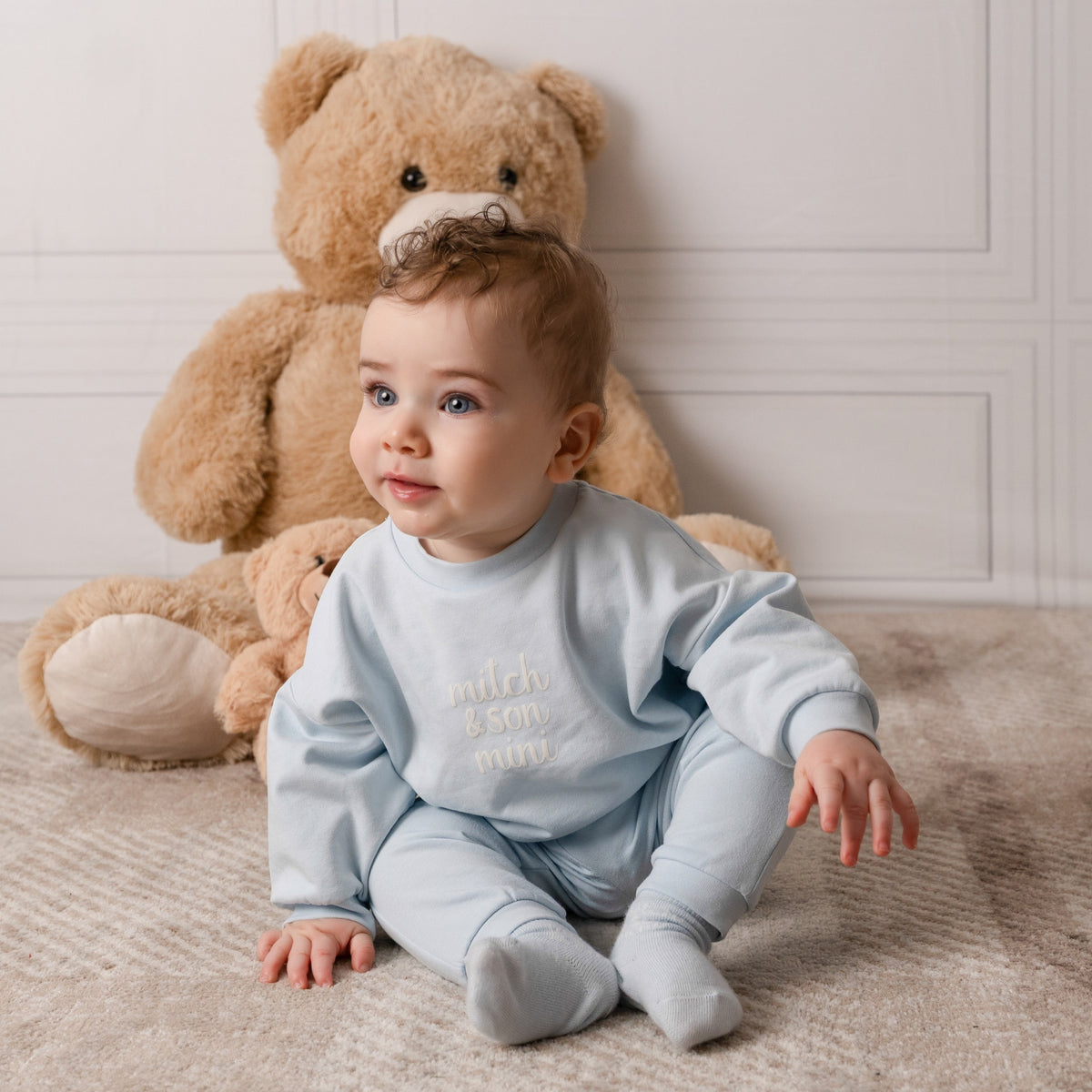 Mini Mitch Zander Blue Ribbed Tracksuit