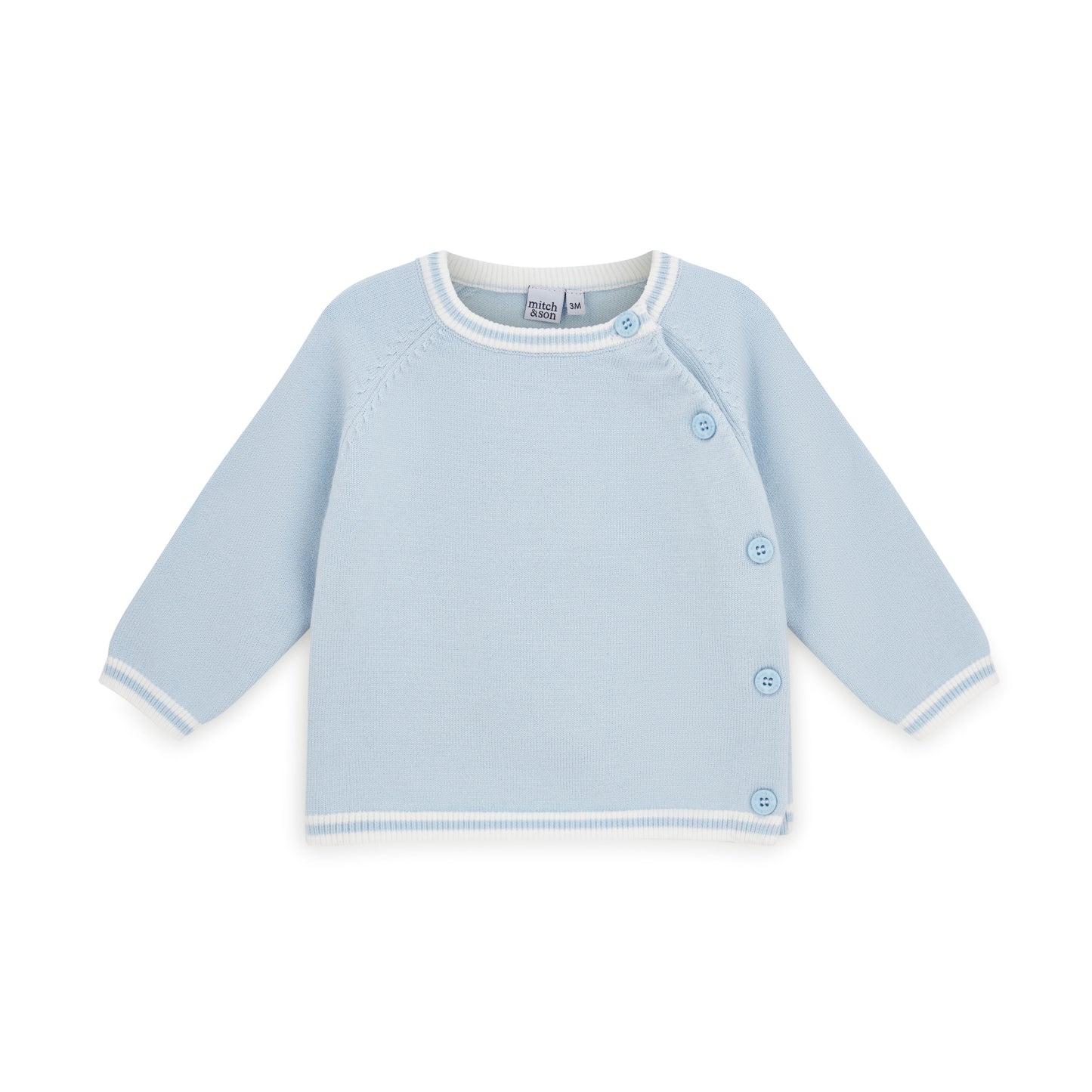 Mini Mitch Zion Blue Knitted Trouser Set
