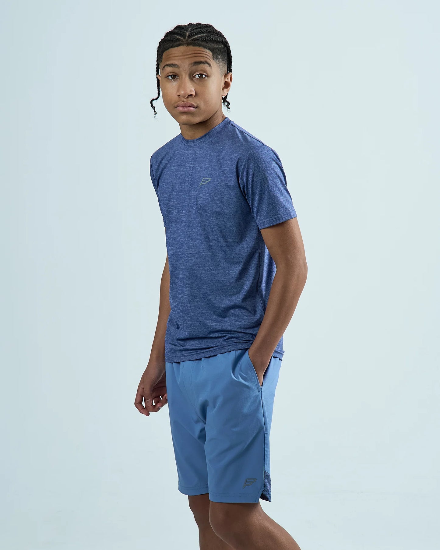 Frequency Arc Pastel Blue 3pc Short Set