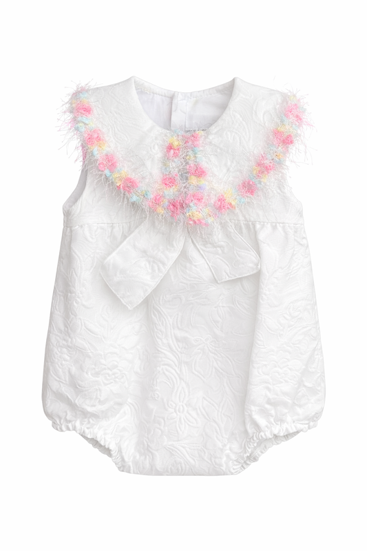 Naxos White & Multicolour Romper