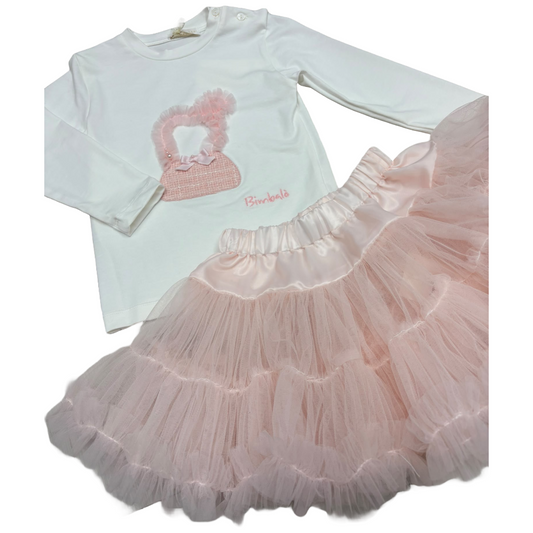 Bimbalo Pink Handbag Tulle Skirt Set