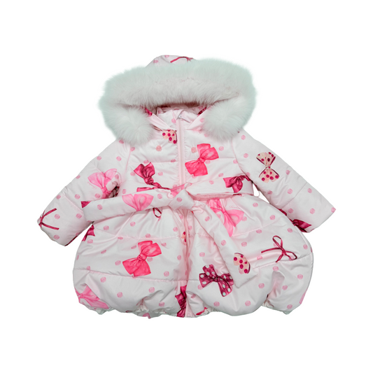 Bimbalo Pink Fur Bow Coat