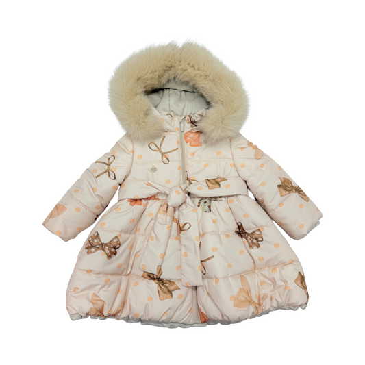 Bimbalo Beige Fur Bow Coat