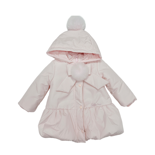 Bimbalo Pink Fur Pom Hooded Coat