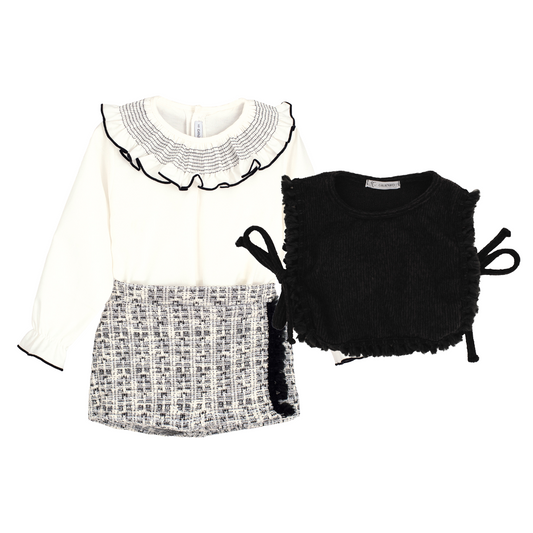Calamaro Black Knit 3pc Short Set