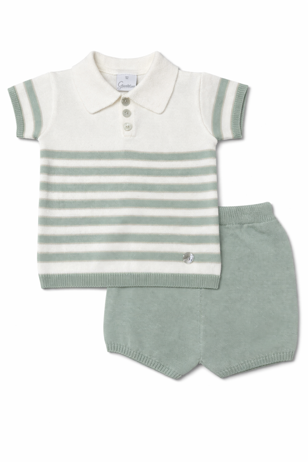Granlei Sage & Cream Polo Short Set
