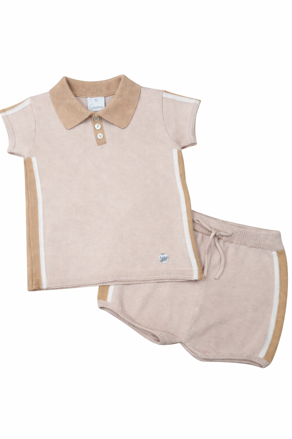 Granlei Tan & Beige Polo Short Set