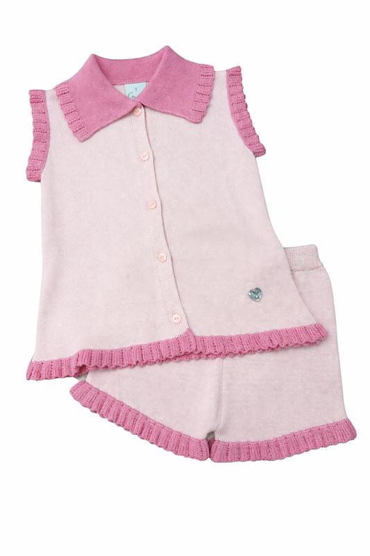 Granlei Pink & Fuchsia Collar Short Set