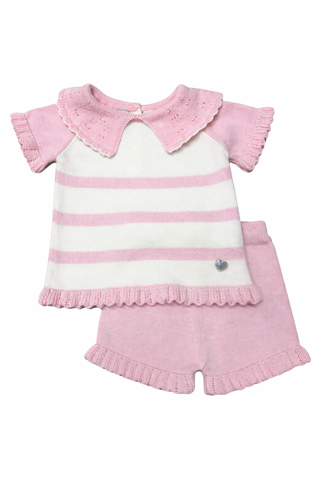 Granlei Pink & Cream Stripe Short Set