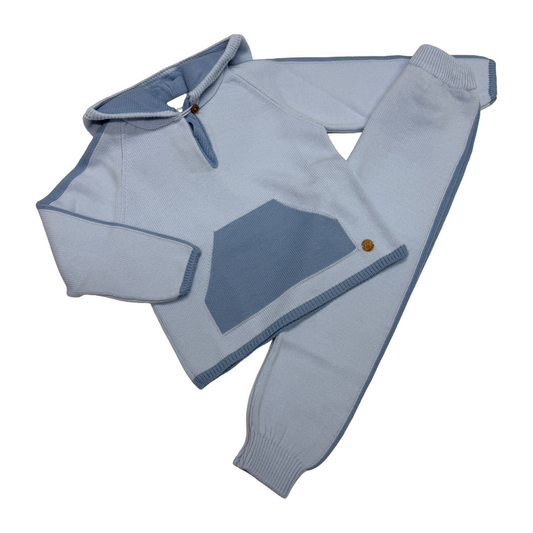 Granlei Blue Hooded Knit Tracksuit