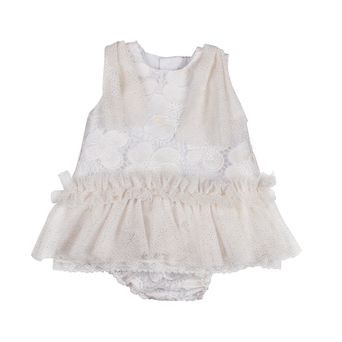 Naxos Gold Floral Tulle 2pc Dress