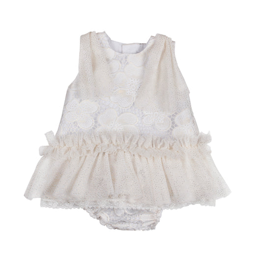 Naxos Gold Floral Tulle 2pc Dress