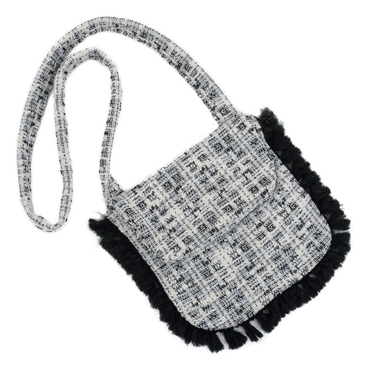 Calamaro Black Tweed Bag