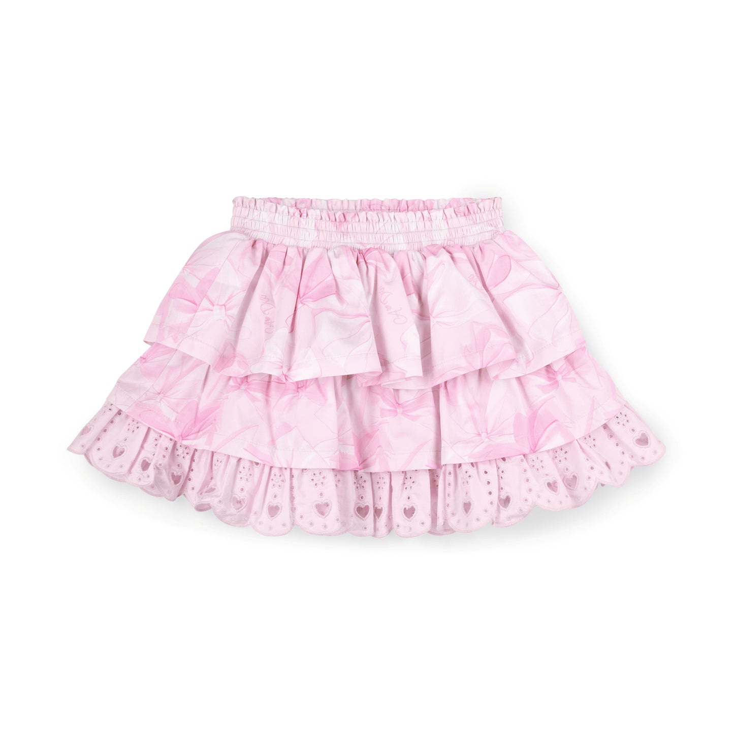 A Dee Riri White Bow Print Skirt Set