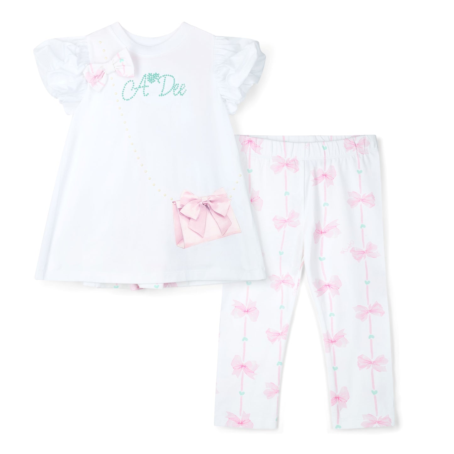 A Dee Rita White Handbag Legging Set