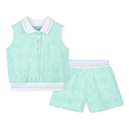 A Dee Romi Mint Terry Short Set