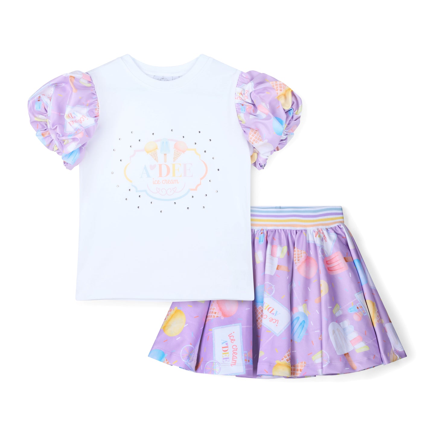 A Dee Sally Ice Cream Print Skirt Set