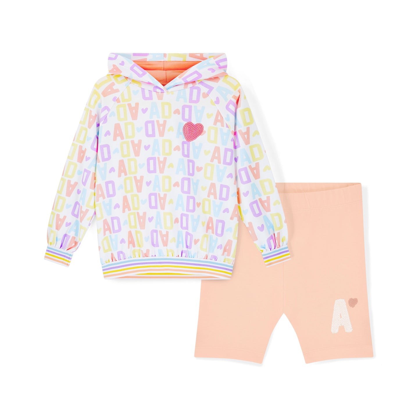 A Dee Sisi Initial Print Hoody Cycle Short Set