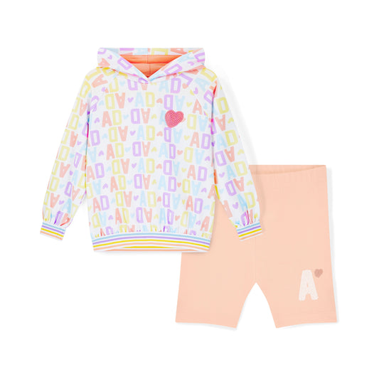 A Dee Sisi Initial Print Hoody Cycle Short Set