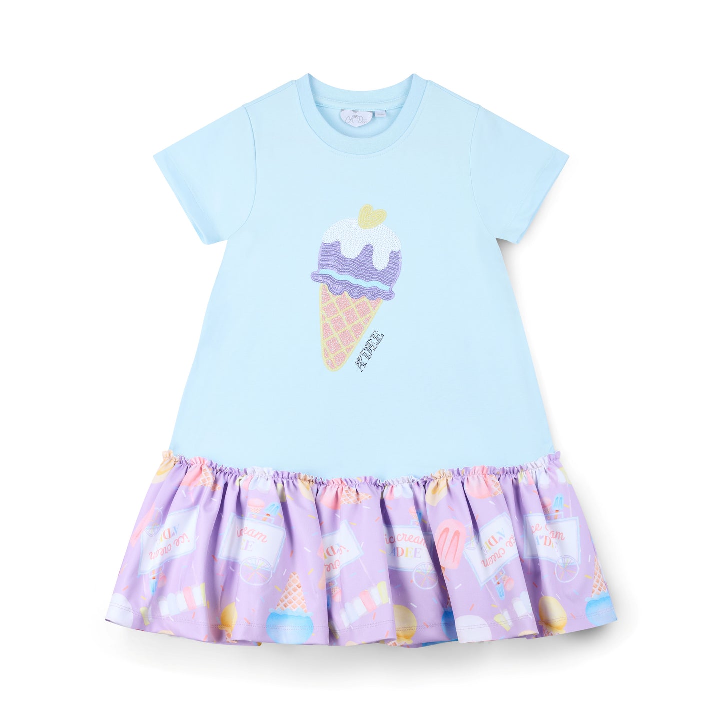 A Dee Sutton Blue Ice Cream Print Dress
