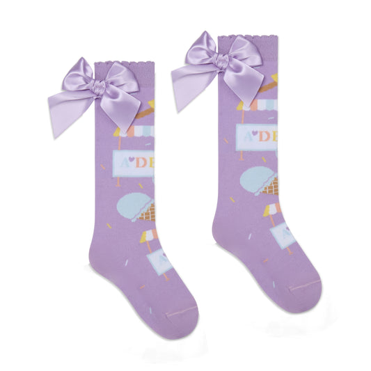 A Dee Sandra Lilac Ice Cream Knee Socks