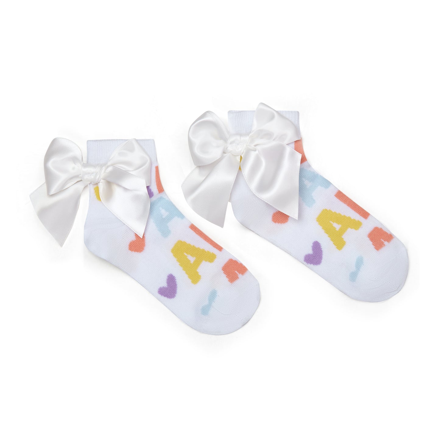 A Dee Sasha Initial Print Ankle Socks