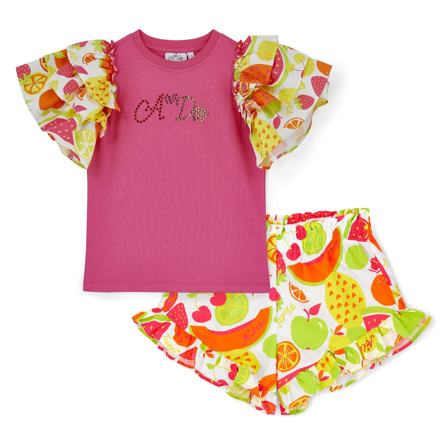 A Dee Tabitha Pink Fruit Short Set