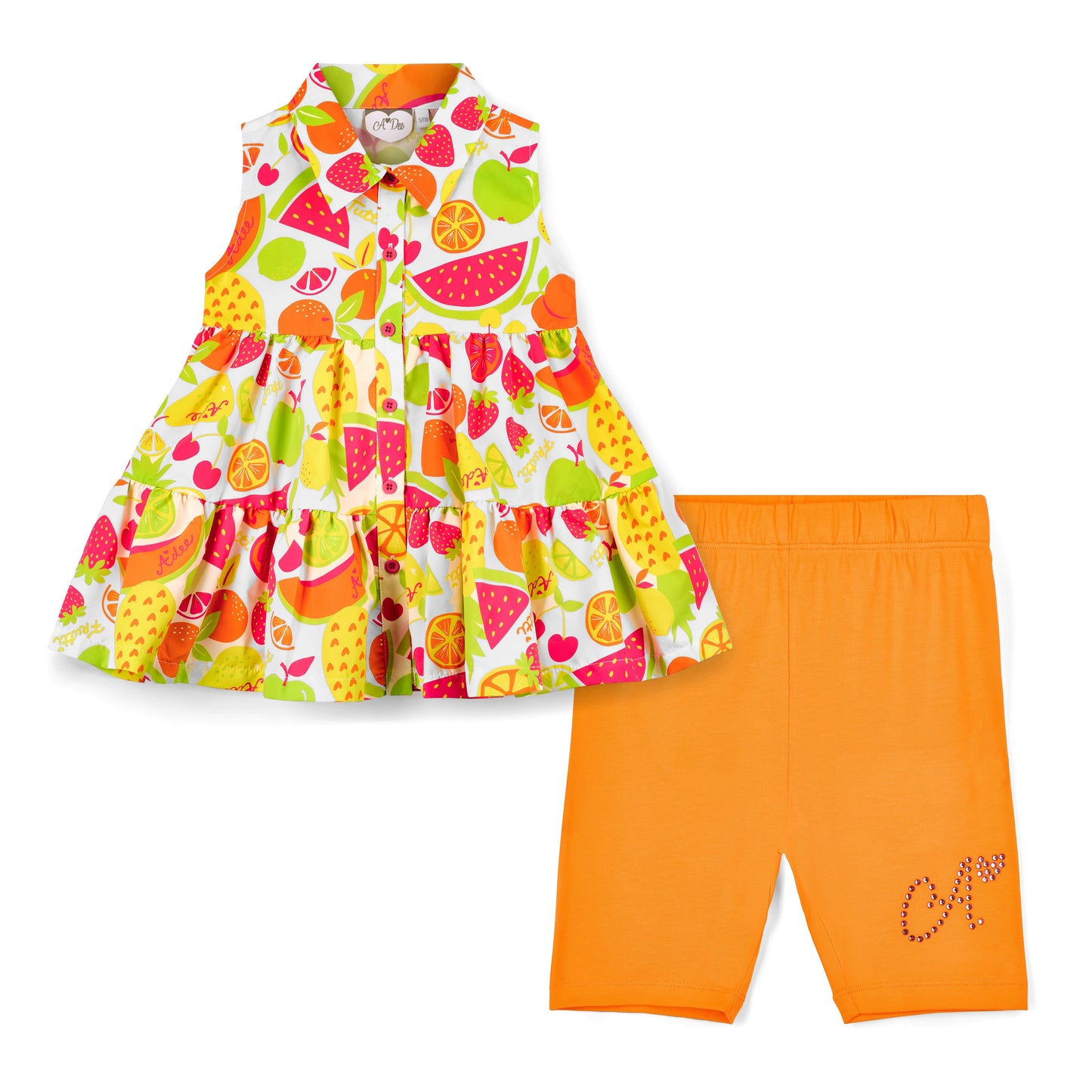 A Dee Tessy Fruit Print Cycle Short Set
