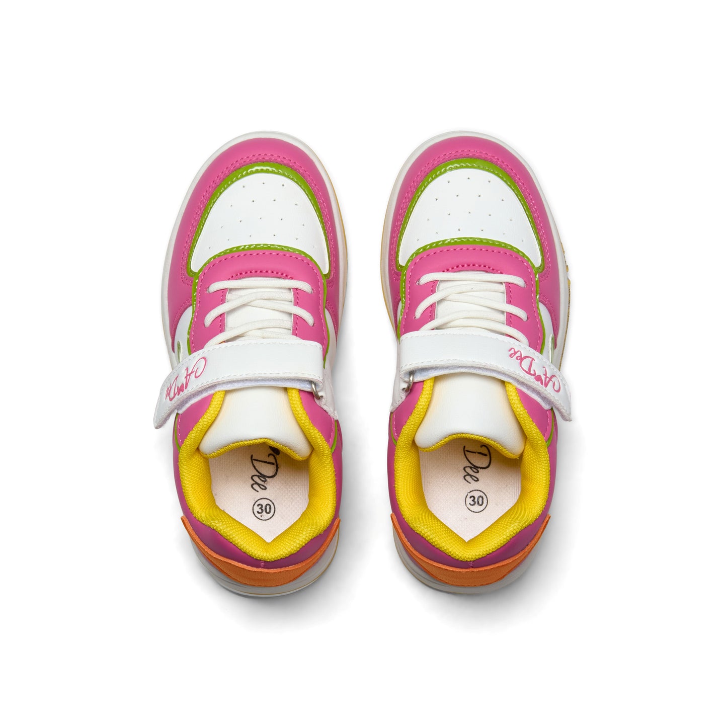 A Dee DNK Bright Pink Heart Trainers