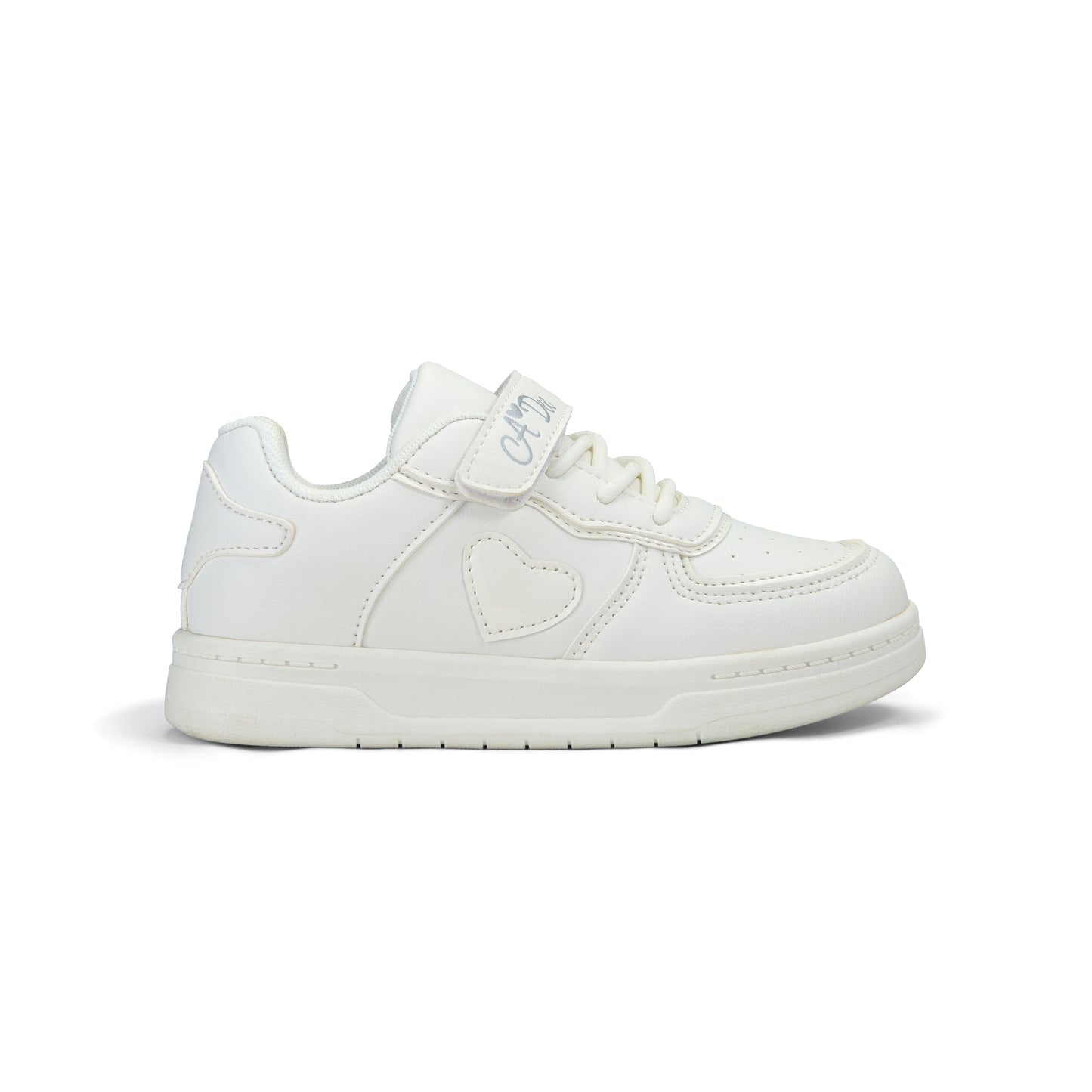 A Dee DNK White Heart Trainers