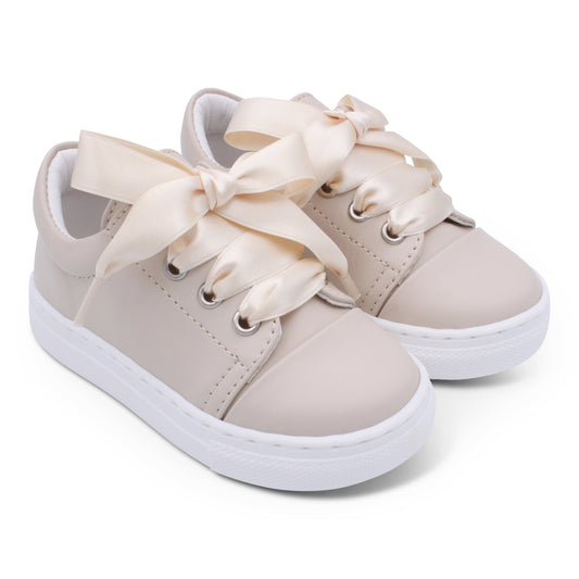 Borboleta Santi Nude Leather Ribbon Trainers