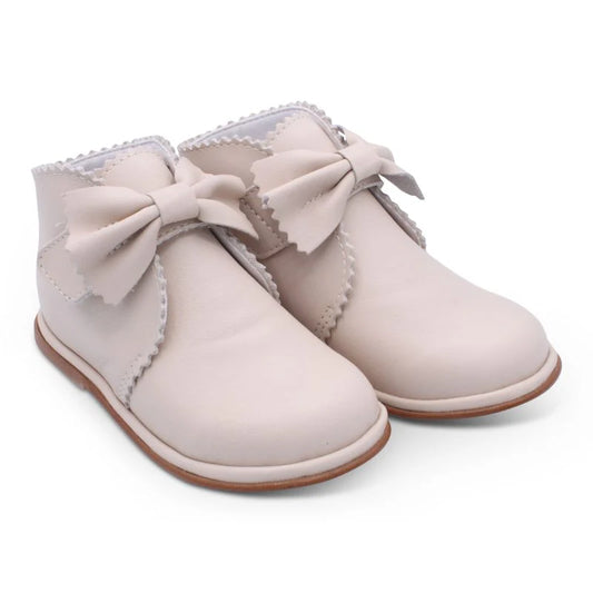 Borboleta Sharon Nude Leather Bow Boots