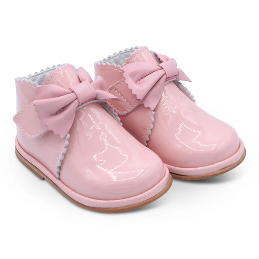Borboleta Sharon Pink Patent Bow Boots