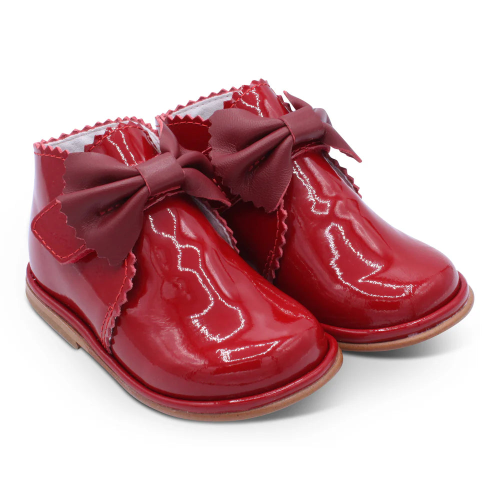 Borboleta Sharon Red Patent Bow Boots