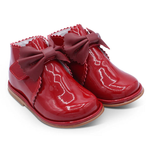 Borboleta Sharon Red Patent Bow Boots