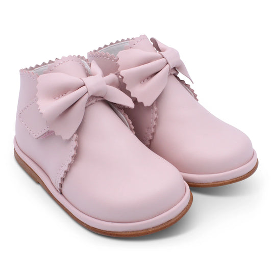 Borboleta Sharon Pink Leather Bow Boots