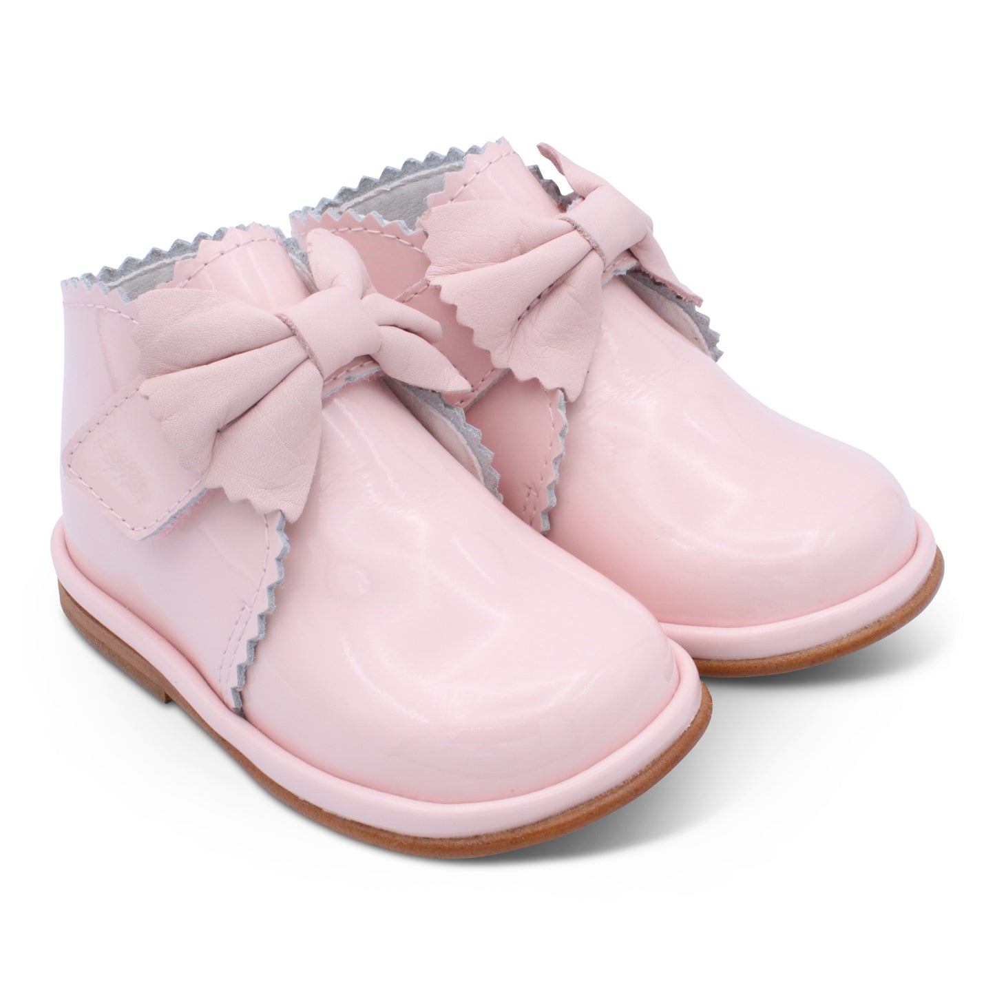 Borboleta Sharon Pale Pink Patent Bow Boots