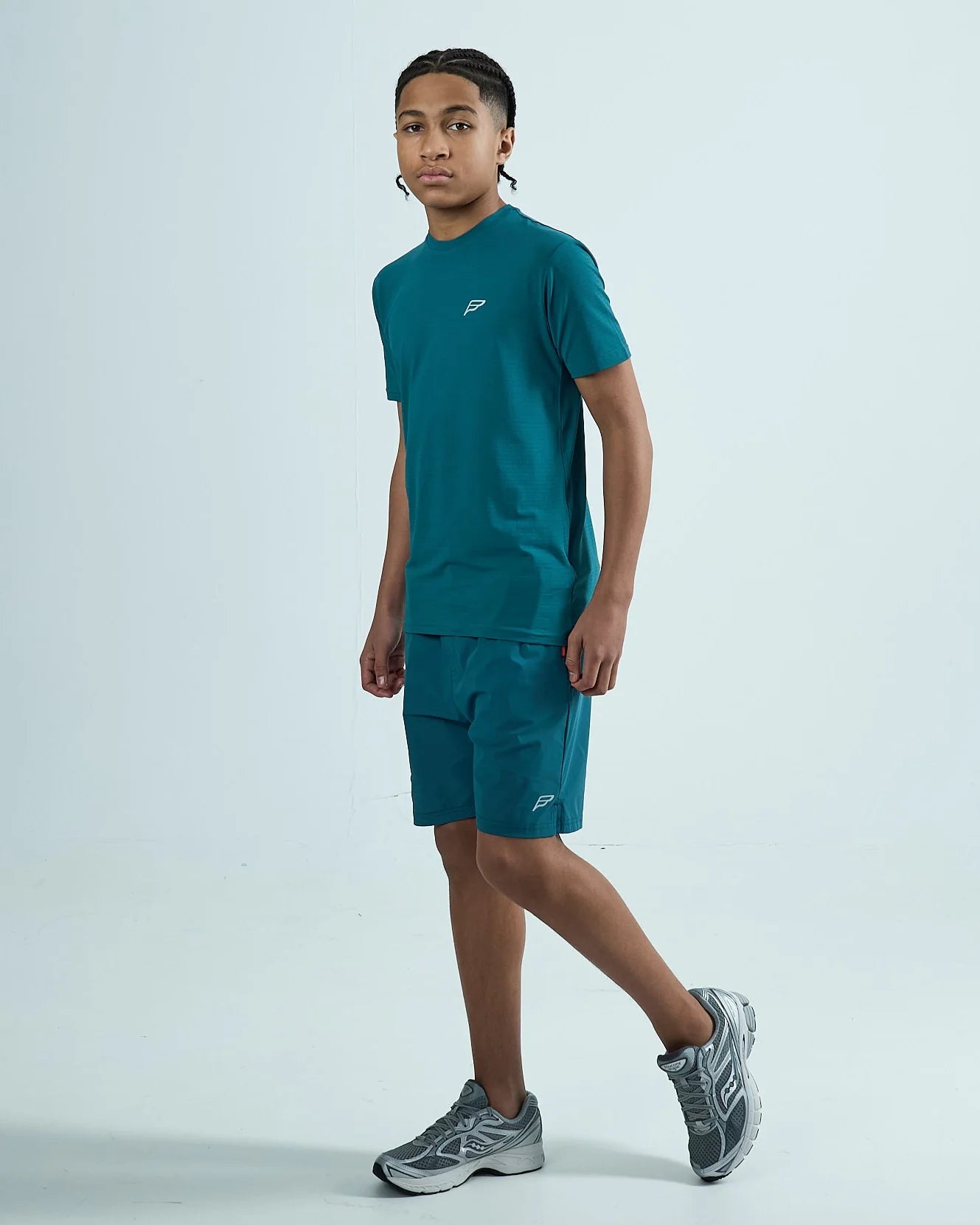 Frequency Stride Teal & Orange 3pc Short Set