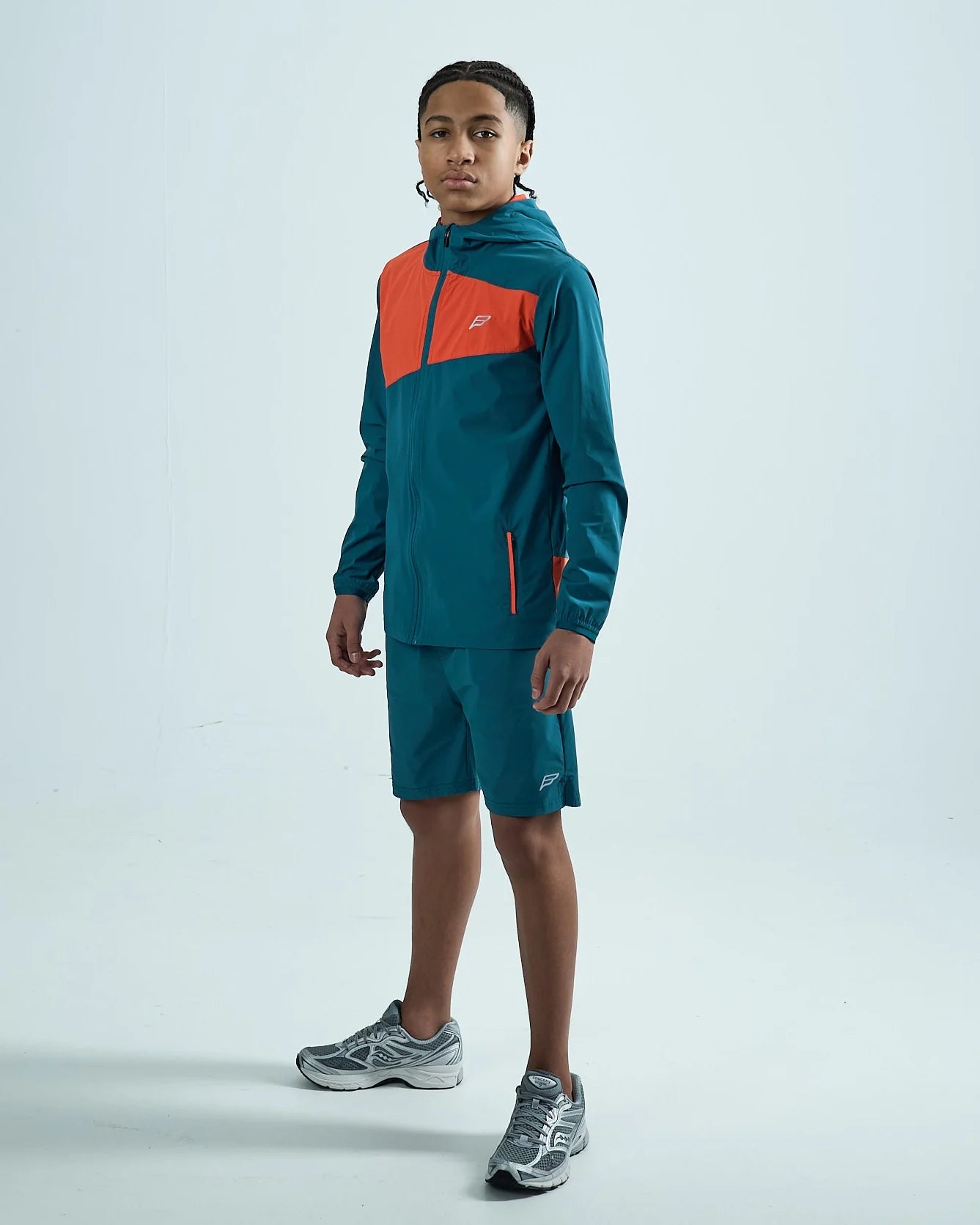 Frequency Stride Teal & Orange 3pc Short Set